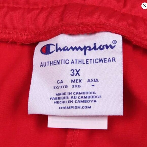Champion Track Pants Zipper Ankle Red White Stripe Casual Pull On PLUS 3X - Picture 9 of 13